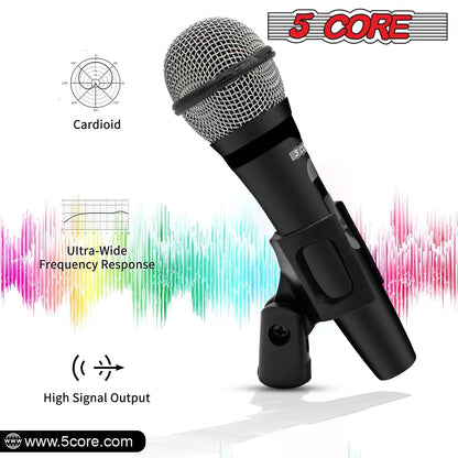 5Core XLR Microphone Dynamic Mic Karaoke Singing Studio Mics Handheld Microfono